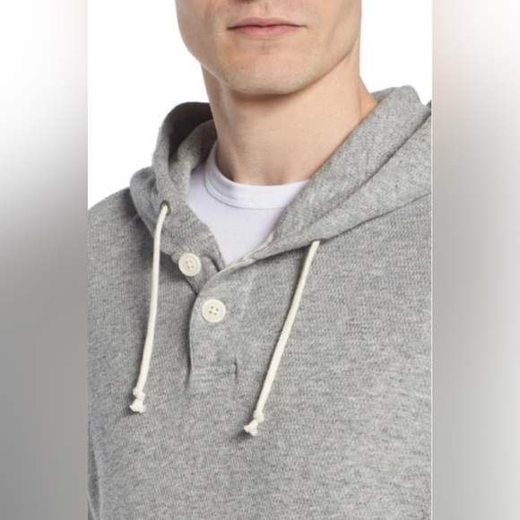 J. Crew Vintage Thermal Henley Hoodie in Grey - 100% Cotton - Picture 4 of 10